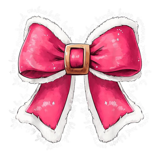 Pink Santa Bow